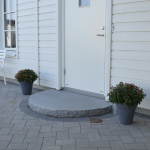 Entréplan Halvrund 1500x1000x140 Porto grå